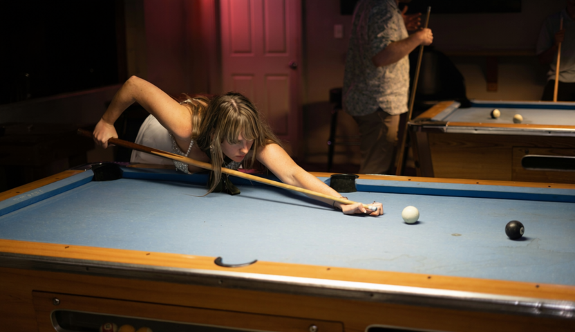 Woman Pooltable